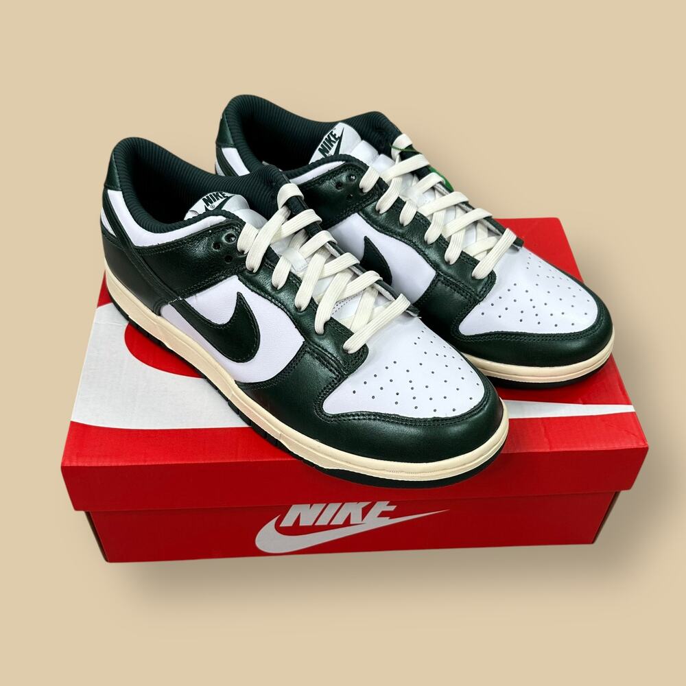 Vintage Y2K Nike Dunk Low Mens 10.5 Green White Shoes DQ8580-100 NWT